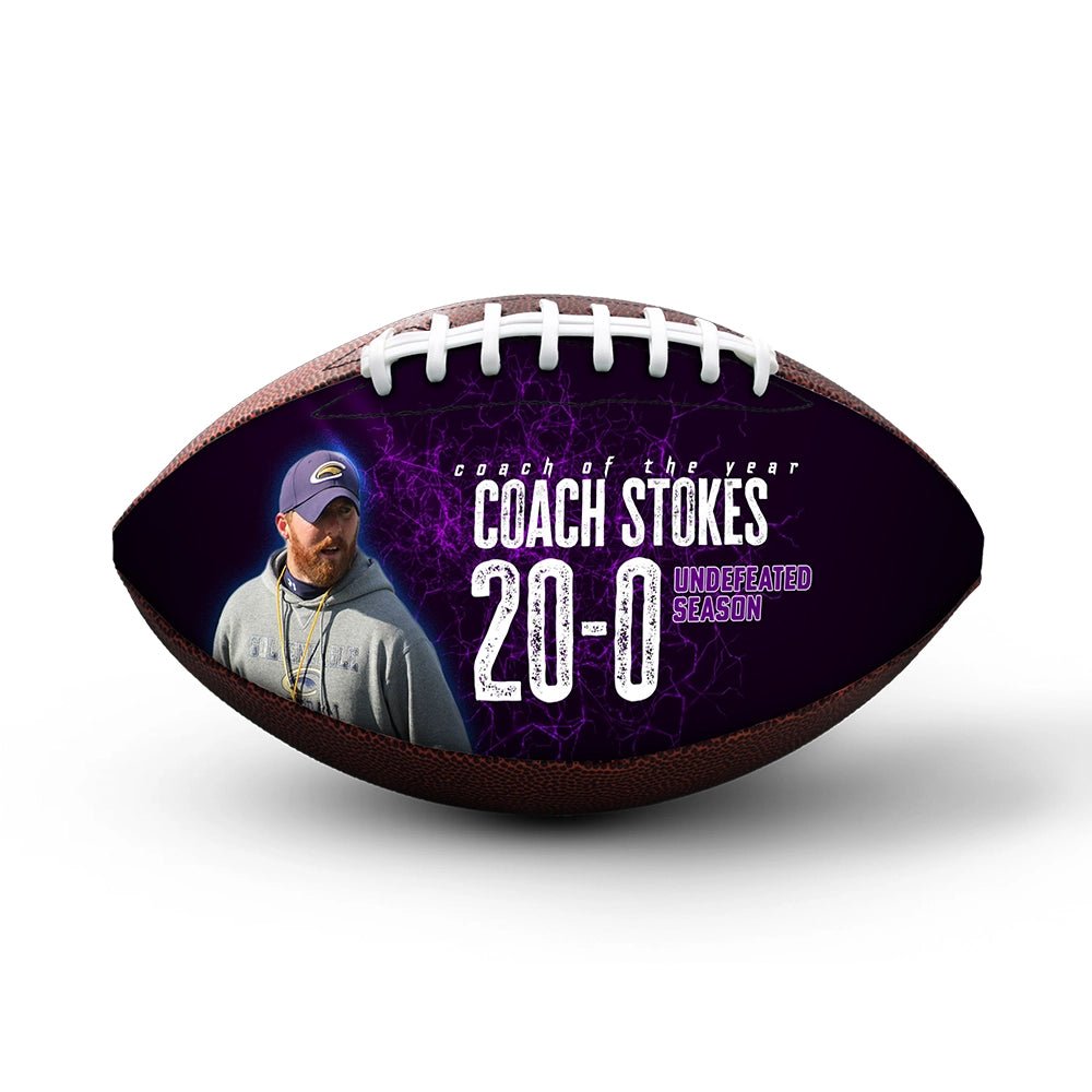 Custom coach gift football - 1 Panel - Record Setter