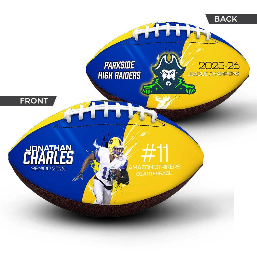 Custom senior night football - 2 Panel - Record Setter