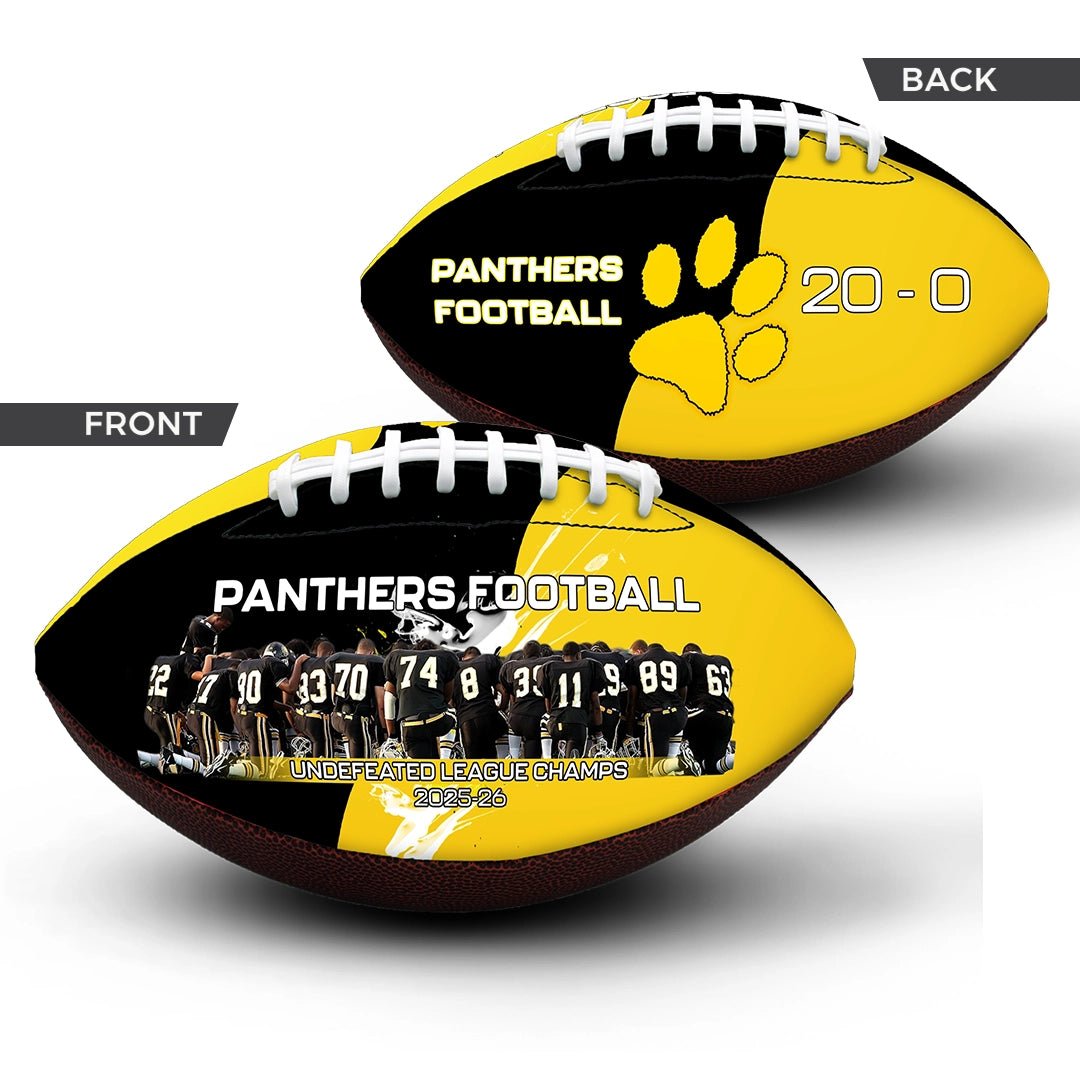 Custom 9-inch championship football - 2 Panel - Head to Head