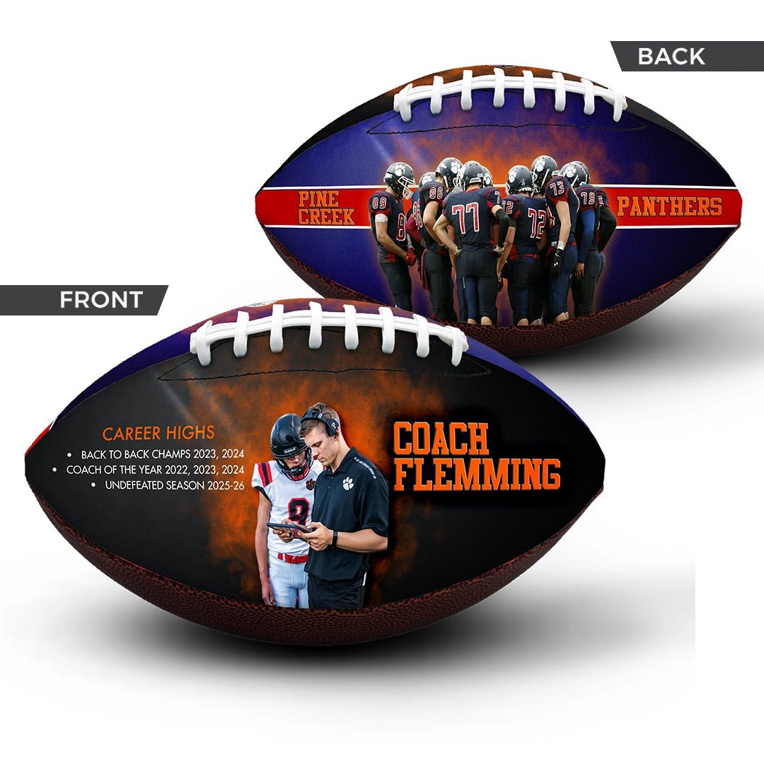 Custom 9-inch coach gift football view 7
