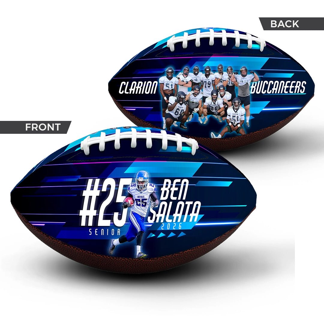 Custom 9-inch senior football - 2 Panel - Head To Head