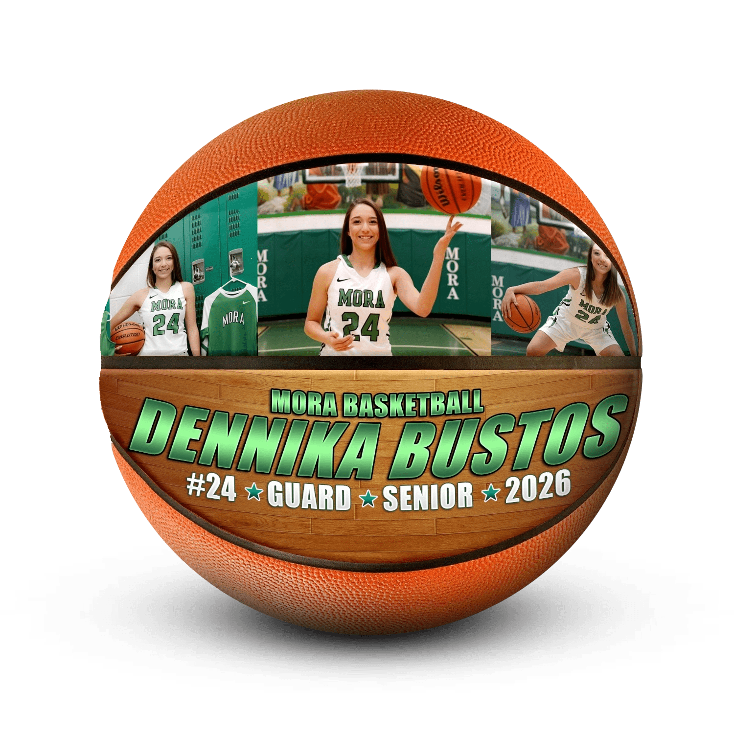 Custom multi-photo mini basketball - Horizontal - 2 Panel - Thunderstorm