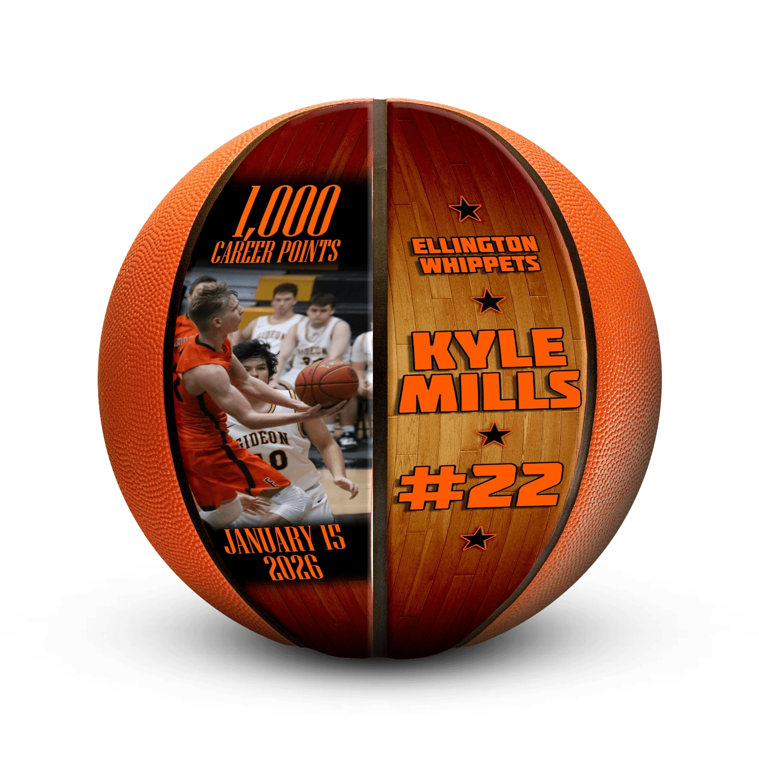 Custom milestone basketball - Vertical - 2 Panel - Crossover