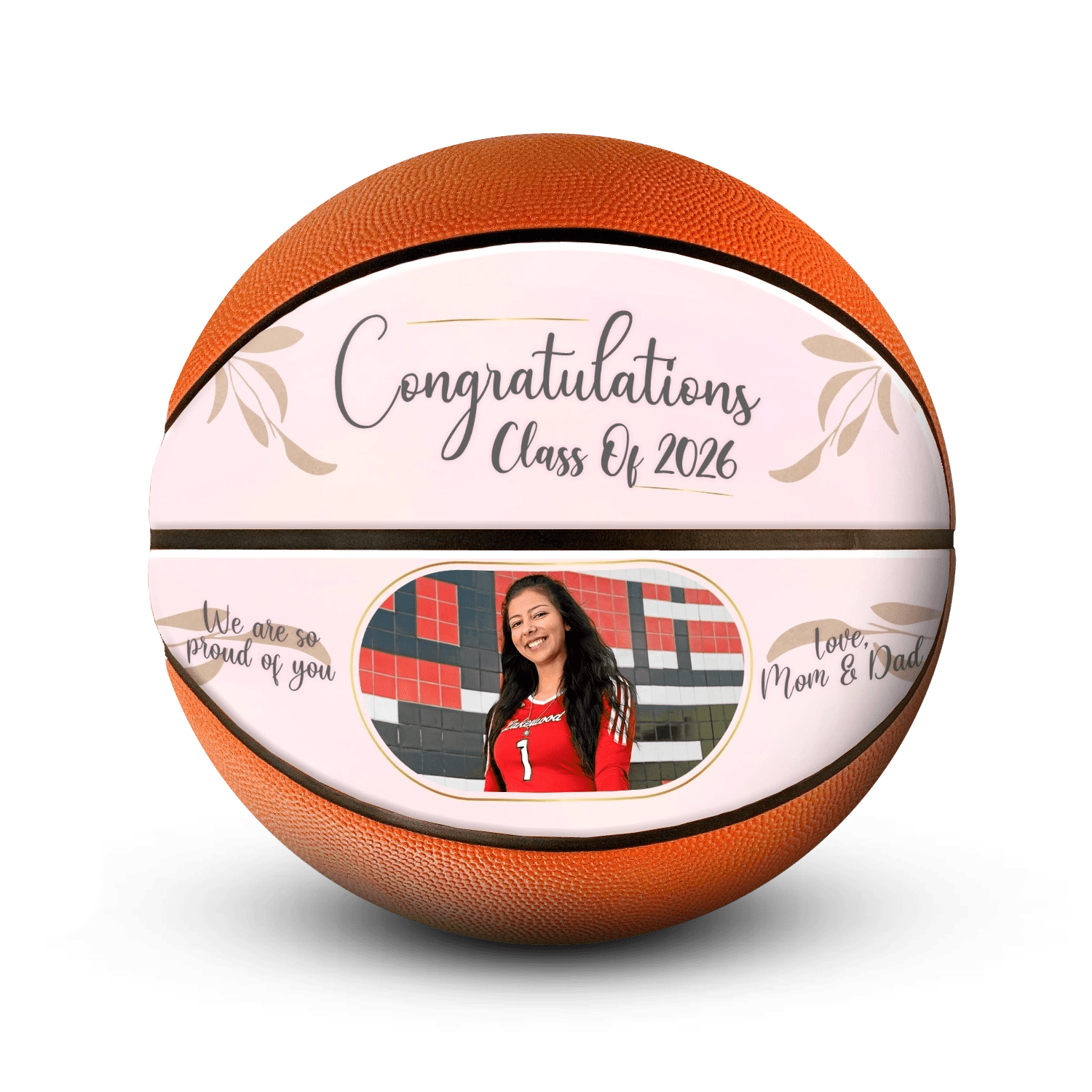 Custom graduation mini basketball - Horizontal - 2 Panel - Start From Scratch