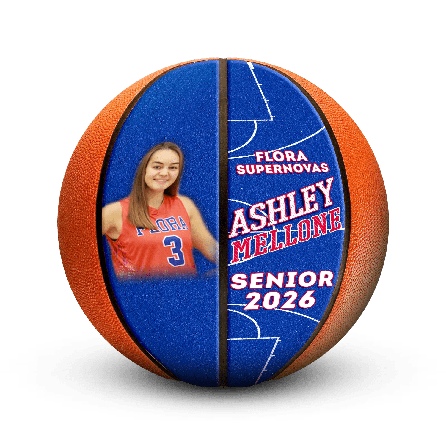 Custom graduation mini basketball - Vertical - 2 Panel - Start From Scratch