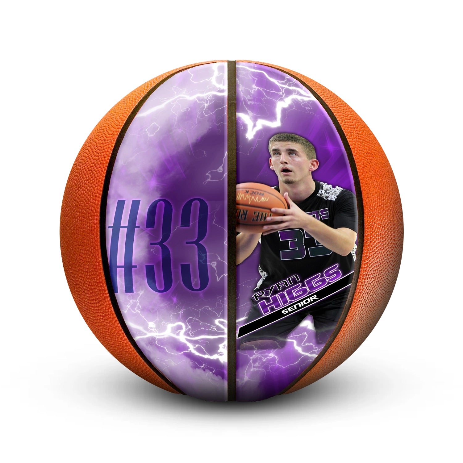 Custom graduation mini basketball - Vertical - 2 Panel - Swish
