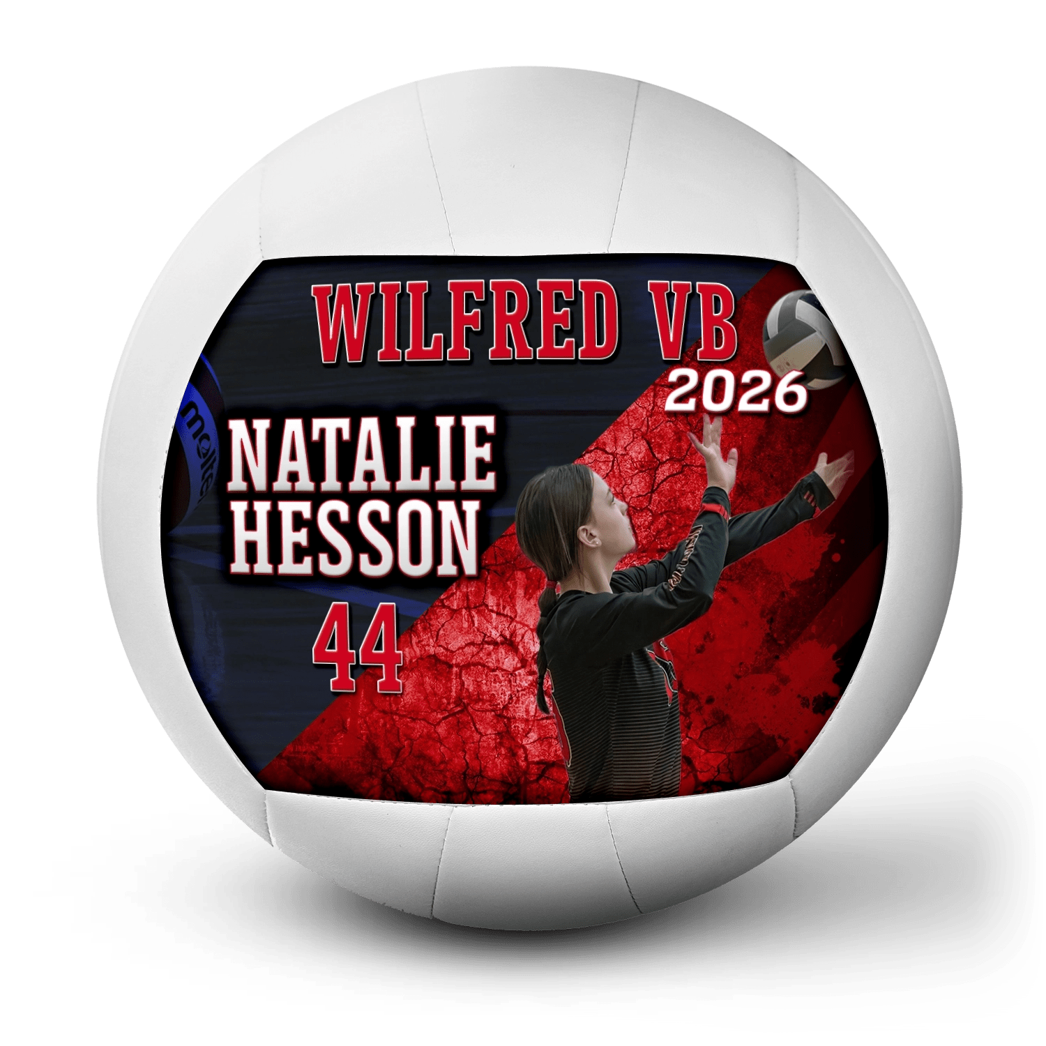 Custom player gift volleyball - 1 Panel - Fire Starter