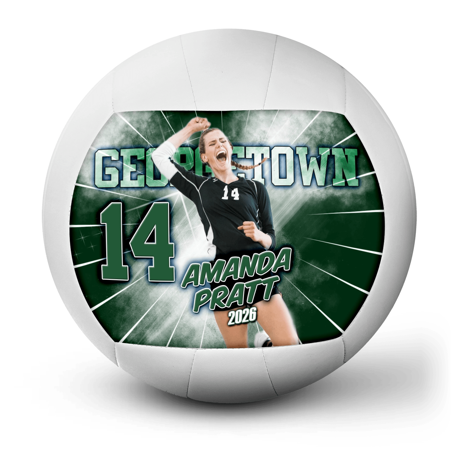 Custom player gift volleyball - 1 Panel - Thunderstorm