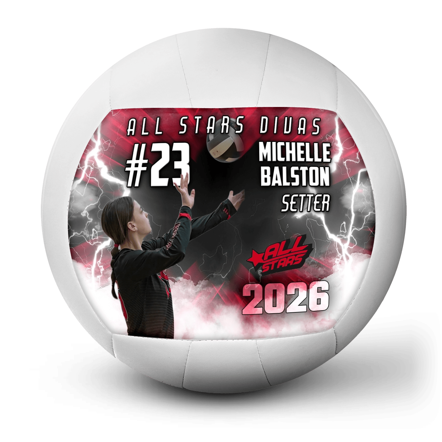 Custom player gift volleyball - 1 Panel - Volley