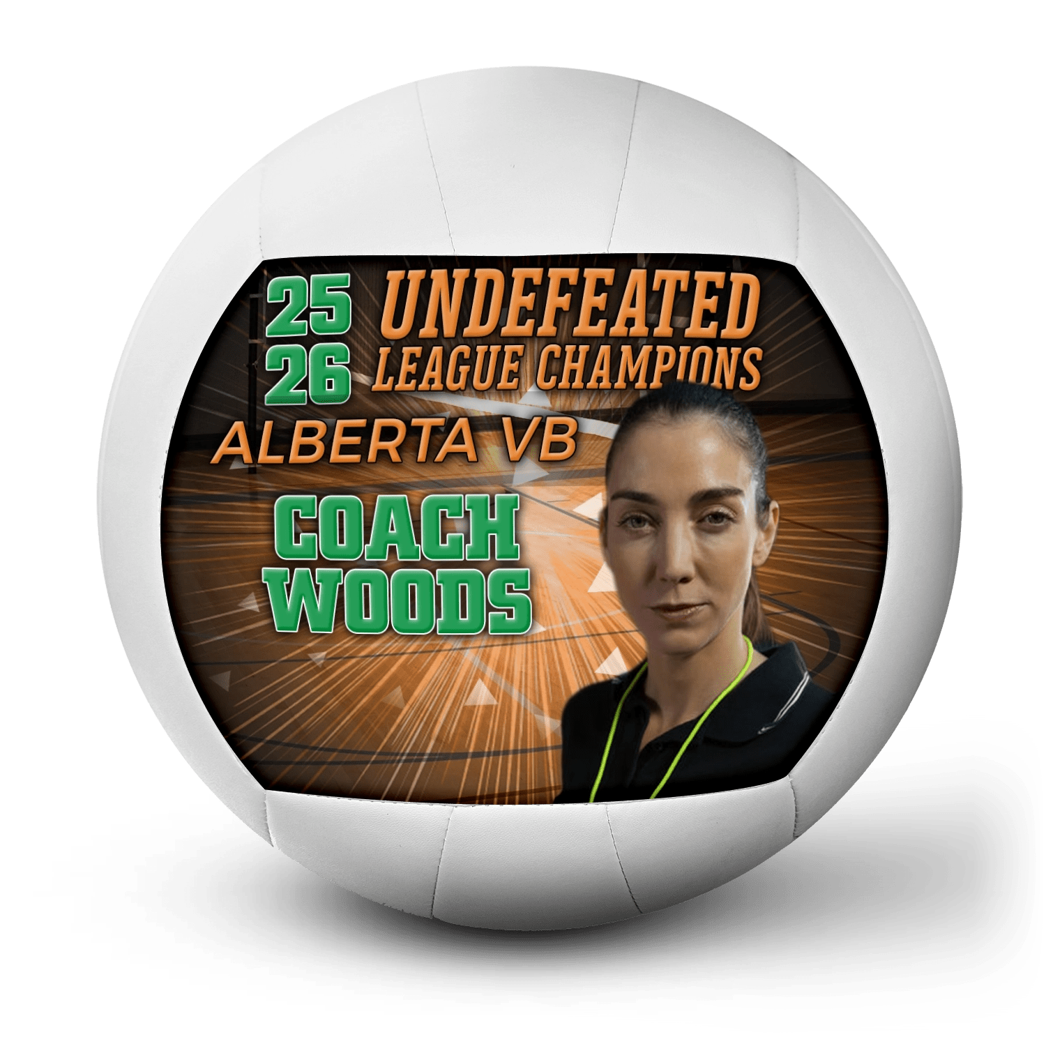 Custom coach gift volleyball - 1 Panel - Earthquake