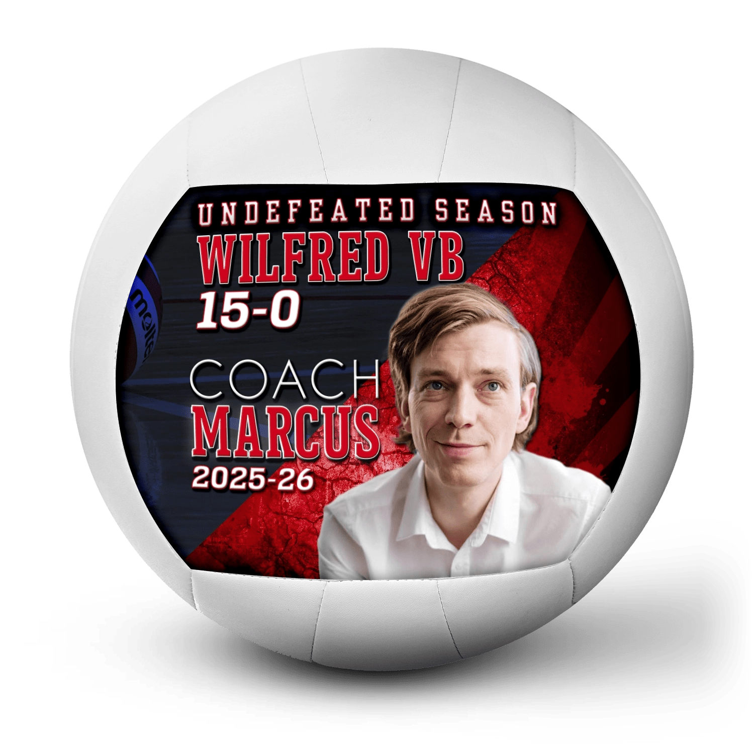 Custom coach gift volleyball - 1 Panel - Fire Starter