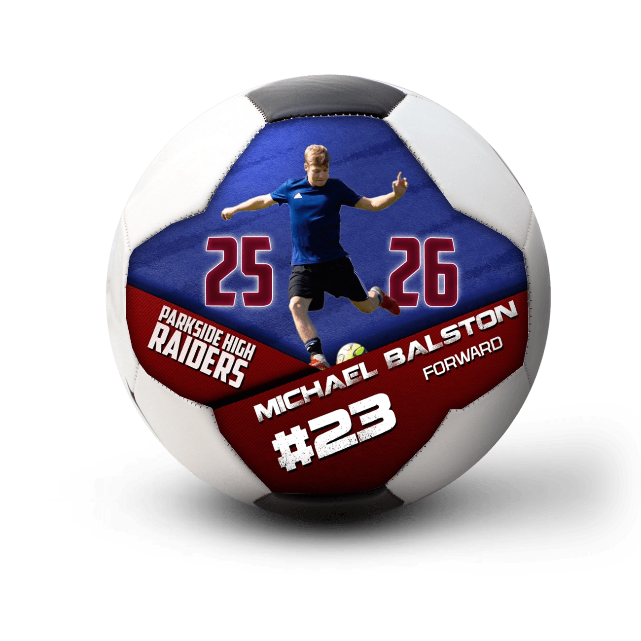 Custom player gift soccer ball - 1 Panel - Firefly