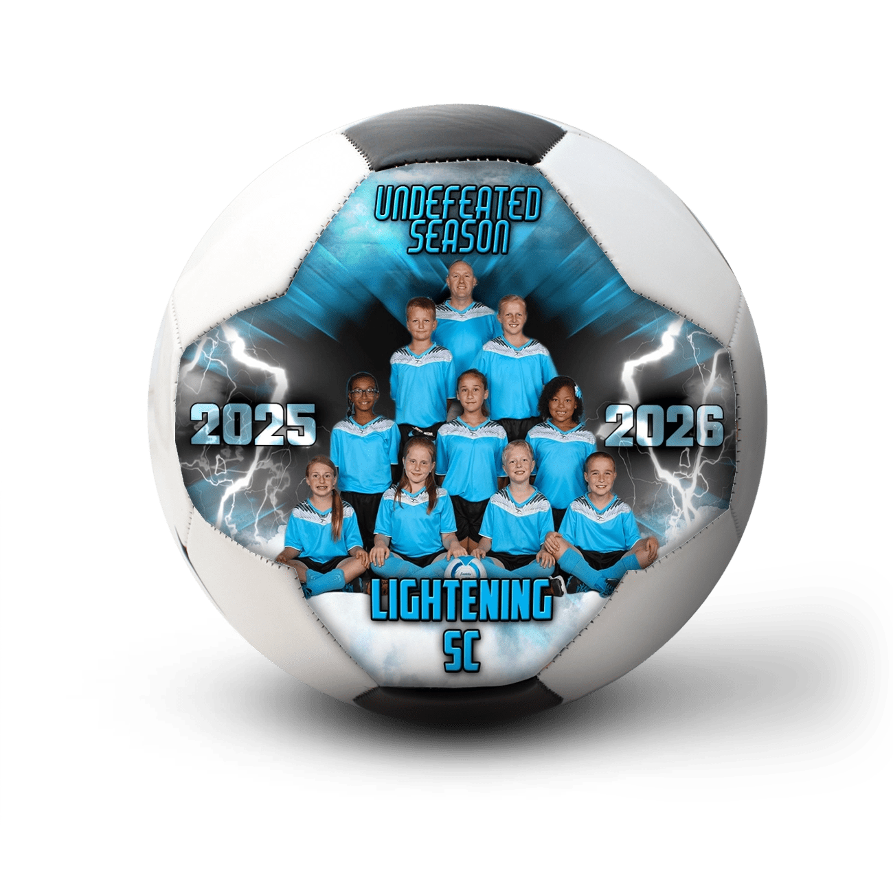 Custom team soccer ball view 17