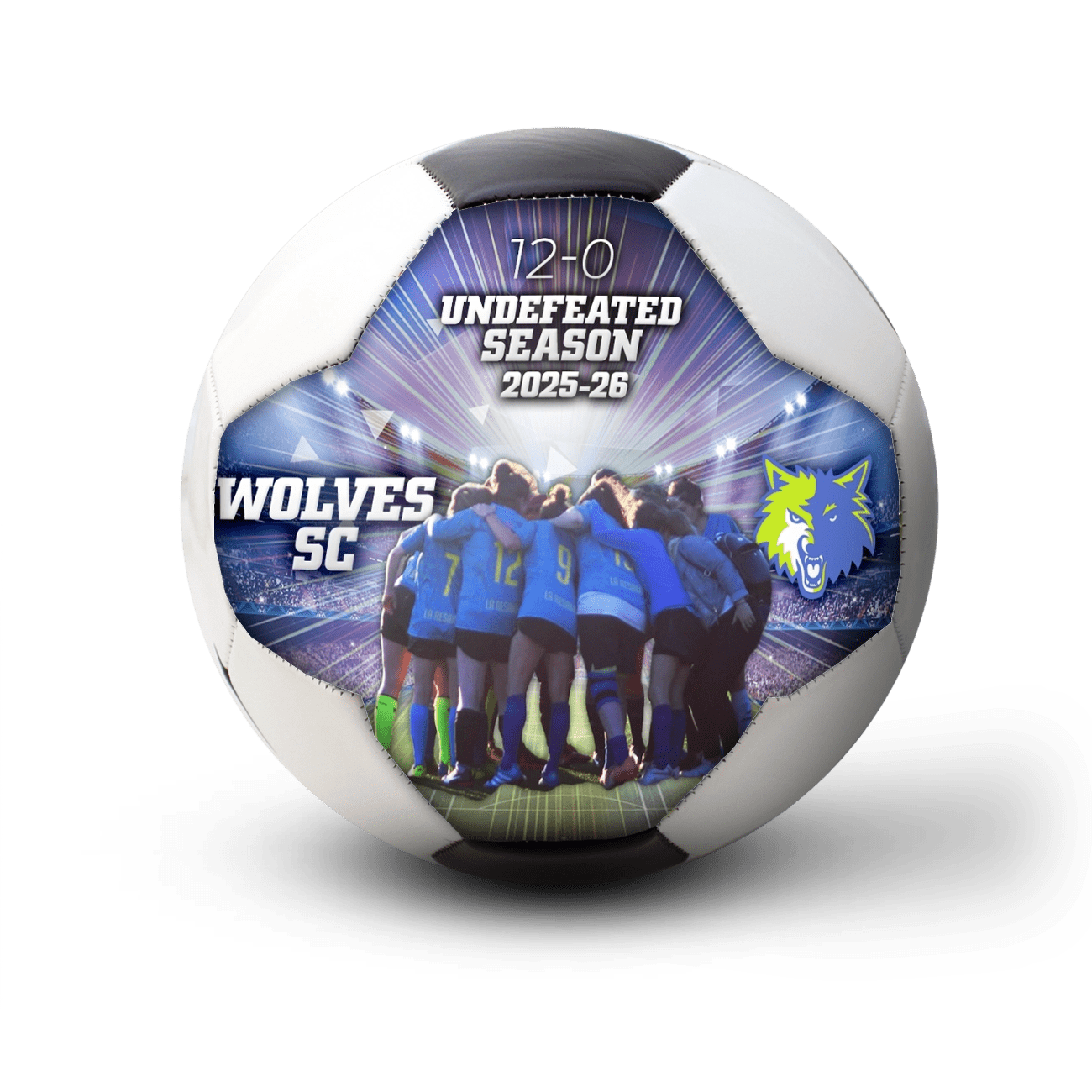 Custom size 3 team soccer ball - 1 Panel - Earthquake