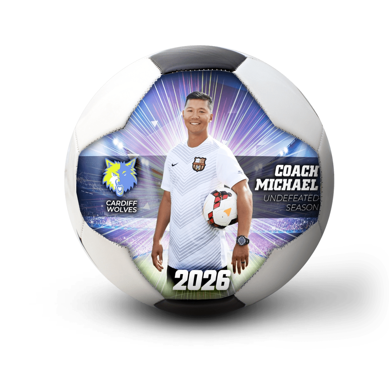 Custom size 3 coach gift soccer ball - 1 Panel - Earthquake