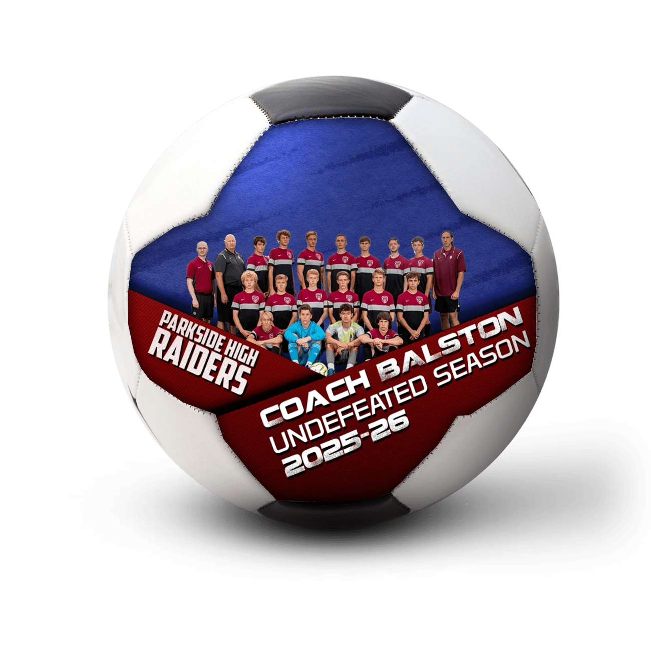 Custom size 3 coach gift soccer ball - 1 Panel - Firefly