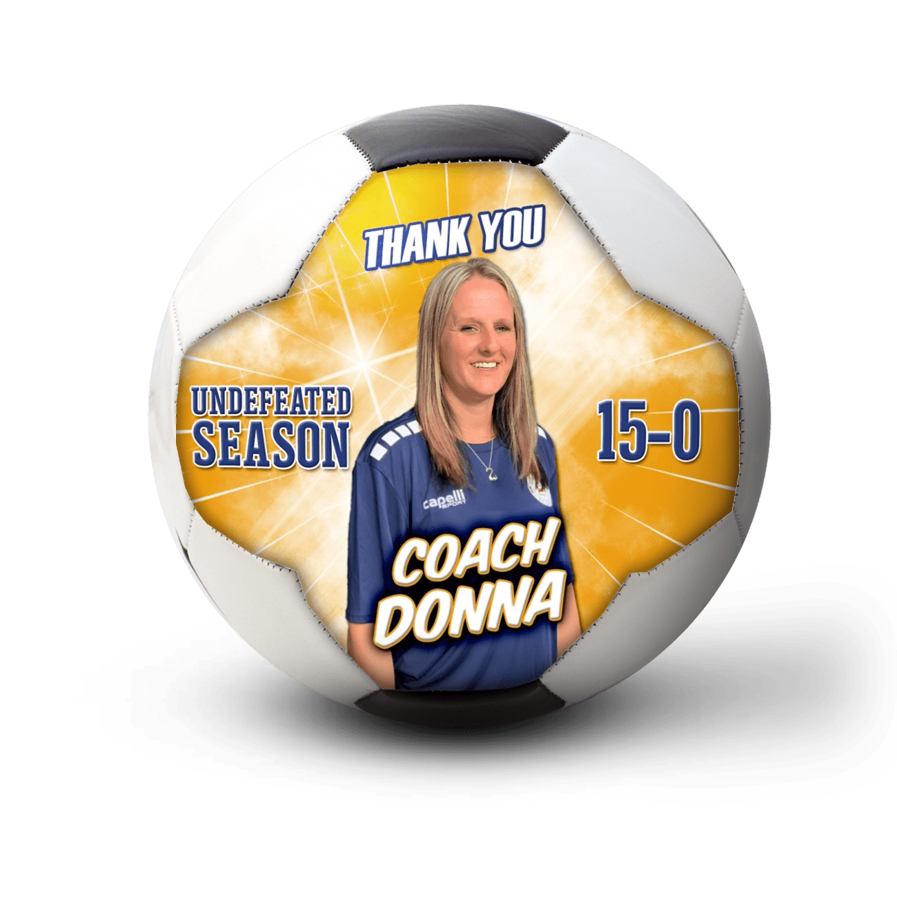 Custom size 3 coach gift soccer ball - 1 Panel - Thunderstorm