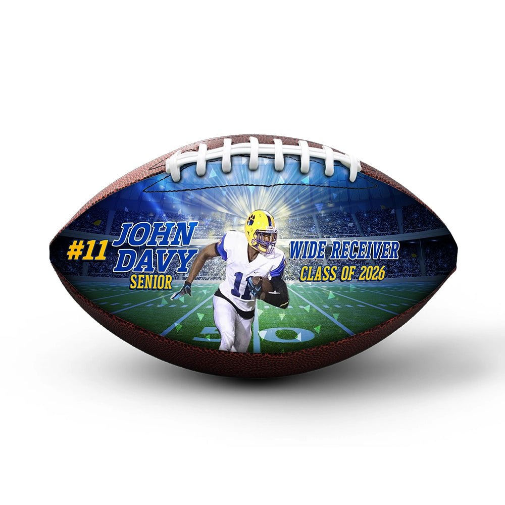 Custom 9-inch senior football - 1 Panel - Thunderstorm