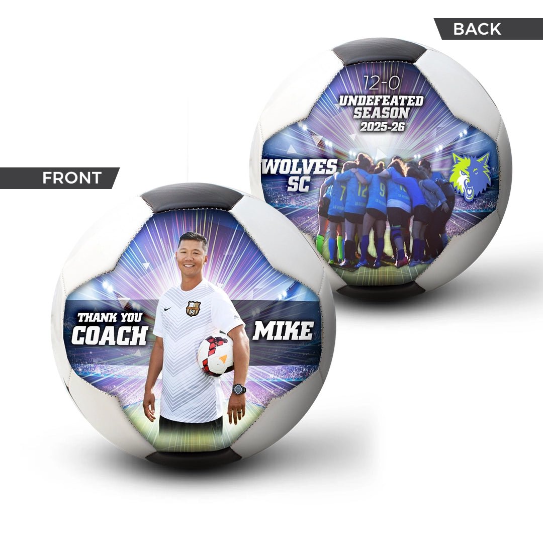Custom size 3 coach gift soccer ball - 2 Panel - Earthquake