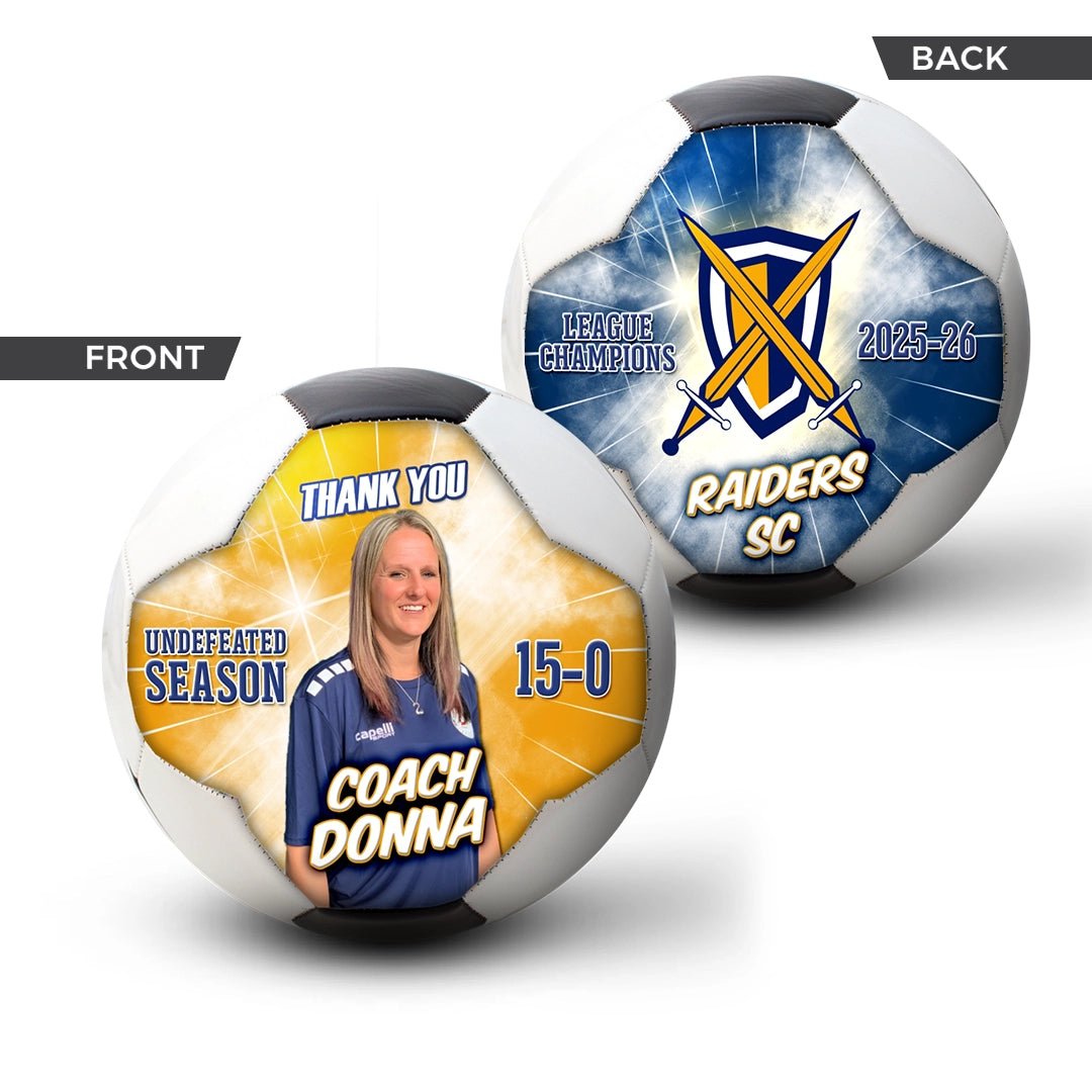 Custom size 3 coach gift soccer ball - 2 Panel - Thunderstorm