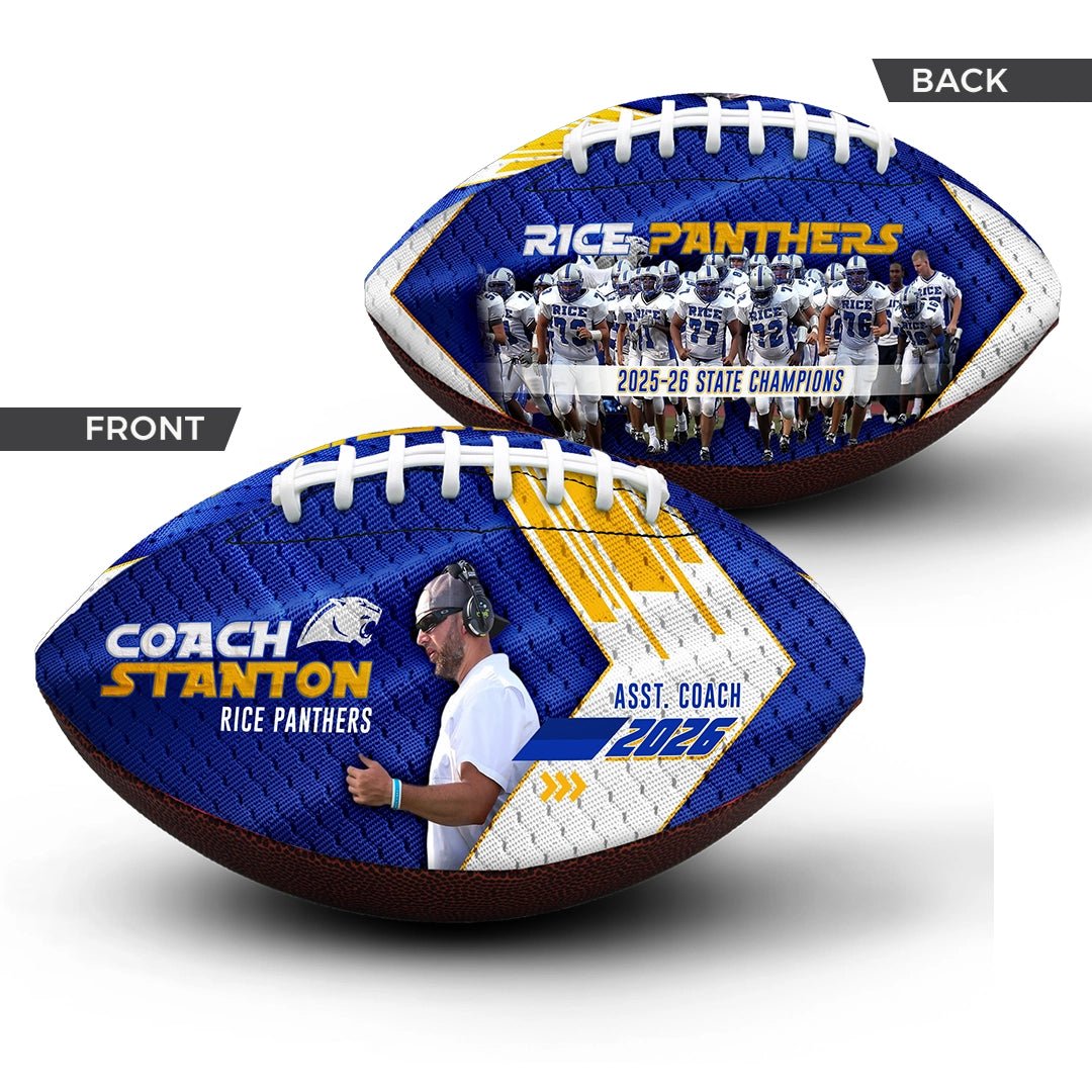 Custom coach gift football - 2 Panel - Earthquake