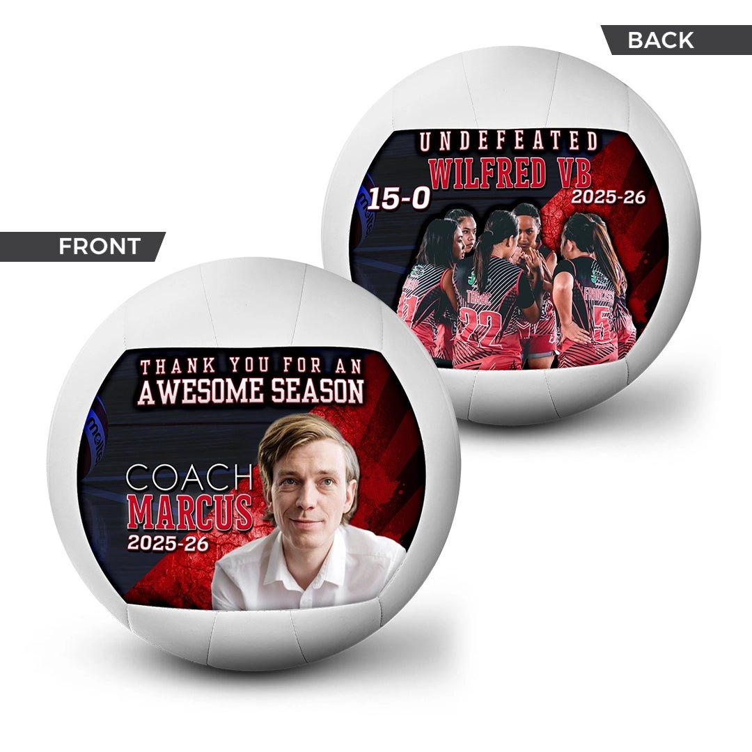 Custom coach gift volleyball - 2 Panel - Fire Starter