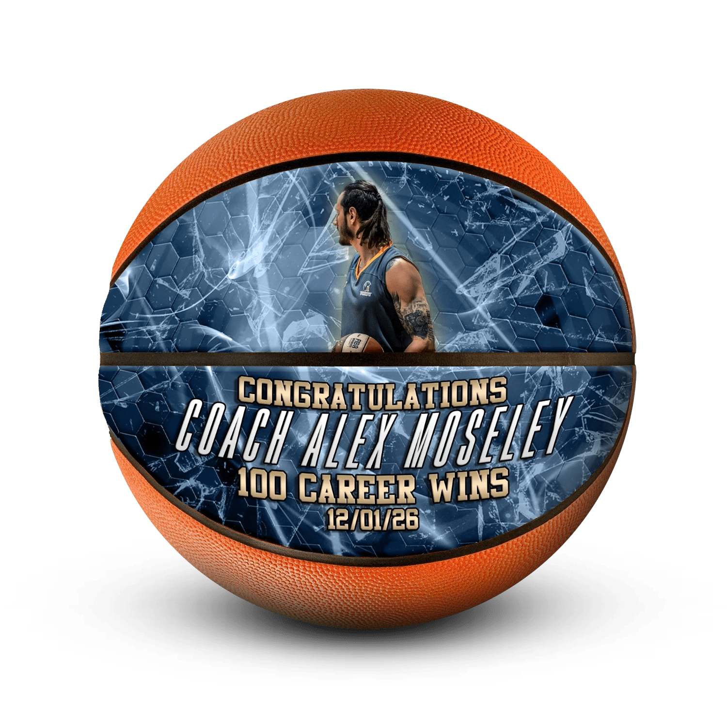 Custom coach gift basketball - Horizontal - 2 Panel - Titan