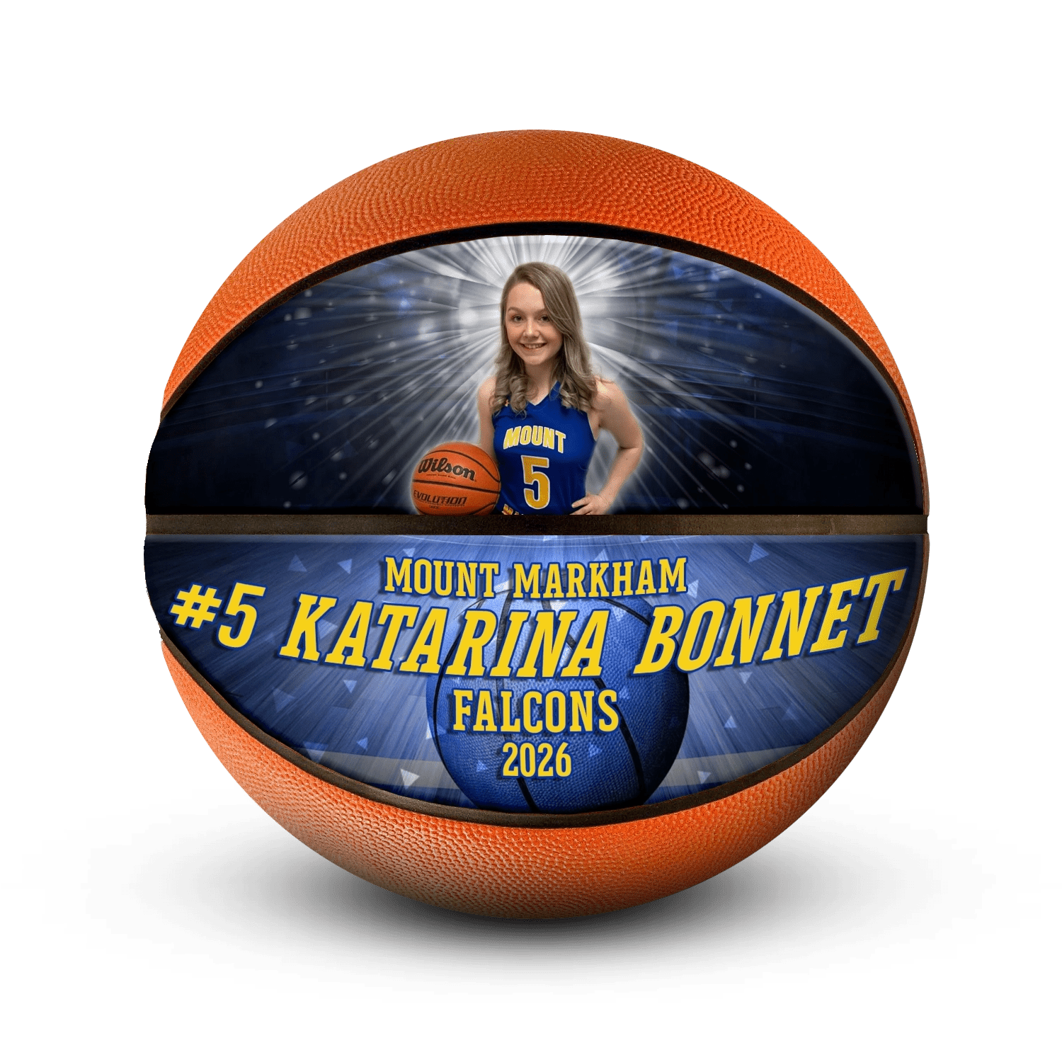Custom player gift basketball - Horizontal - 2 Panels - Thunderstorm