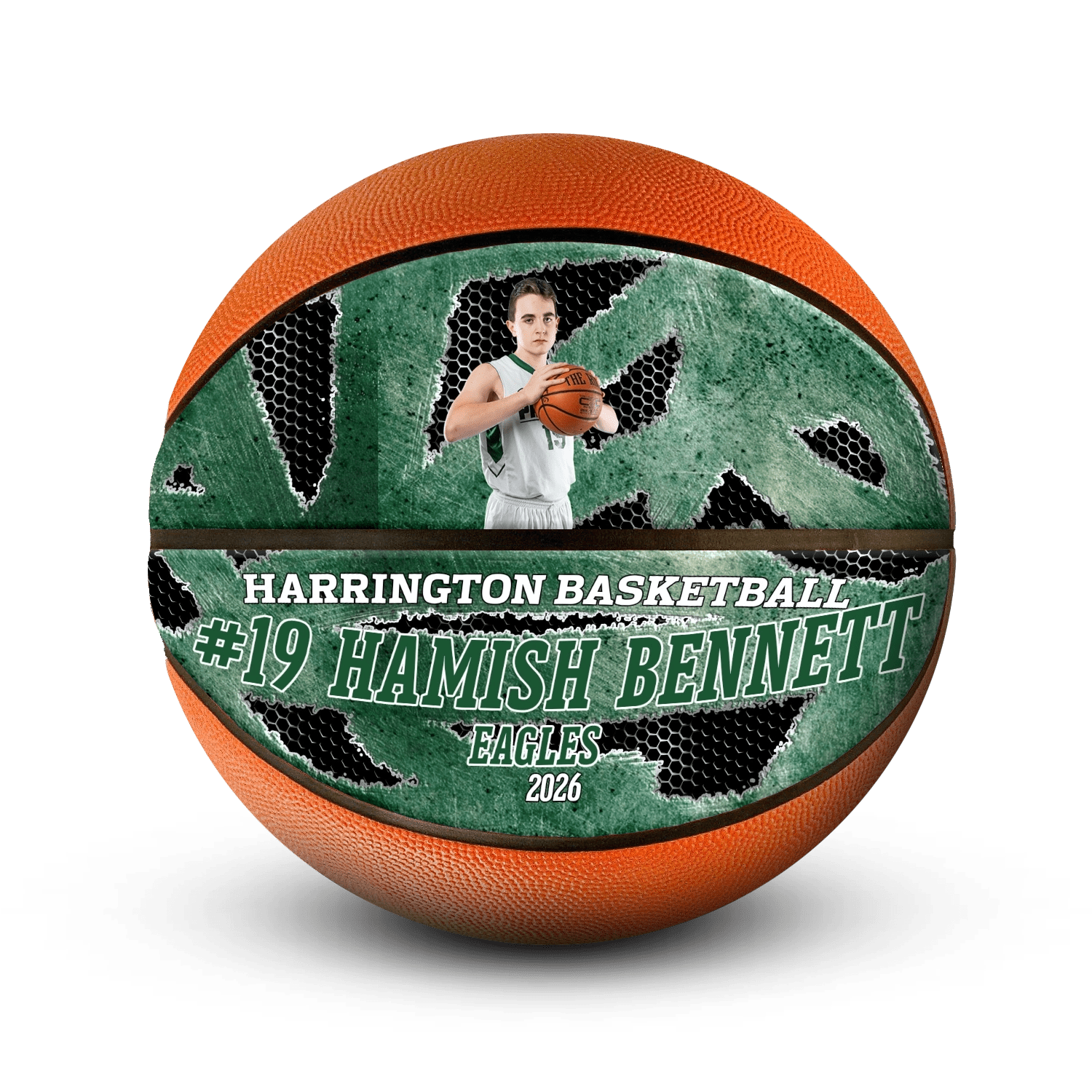 Custom player gift basketball - Horizontal - 2 Panels - Earthquake