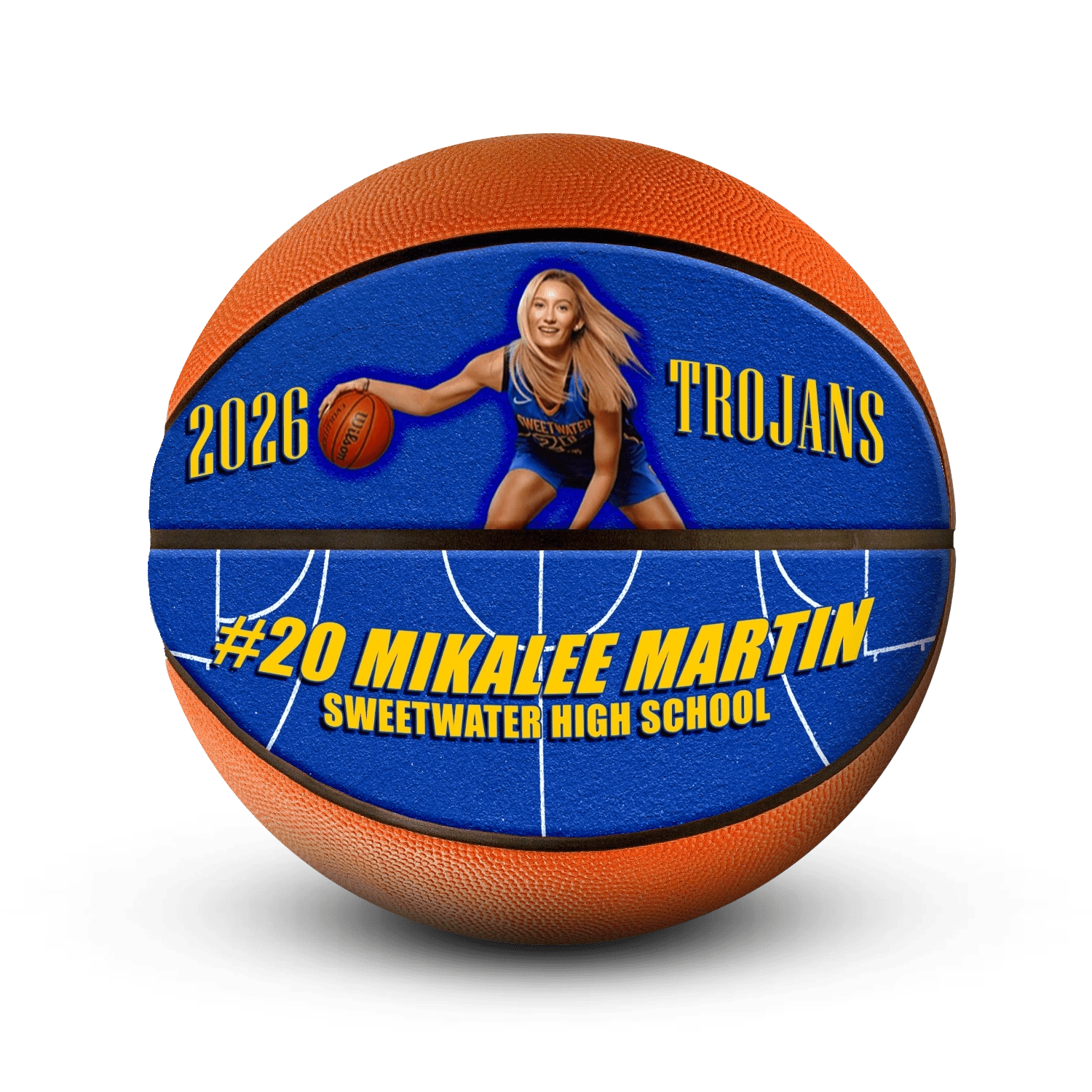 Custom player gift basketball - Horizontal - 2 Panels - Volley