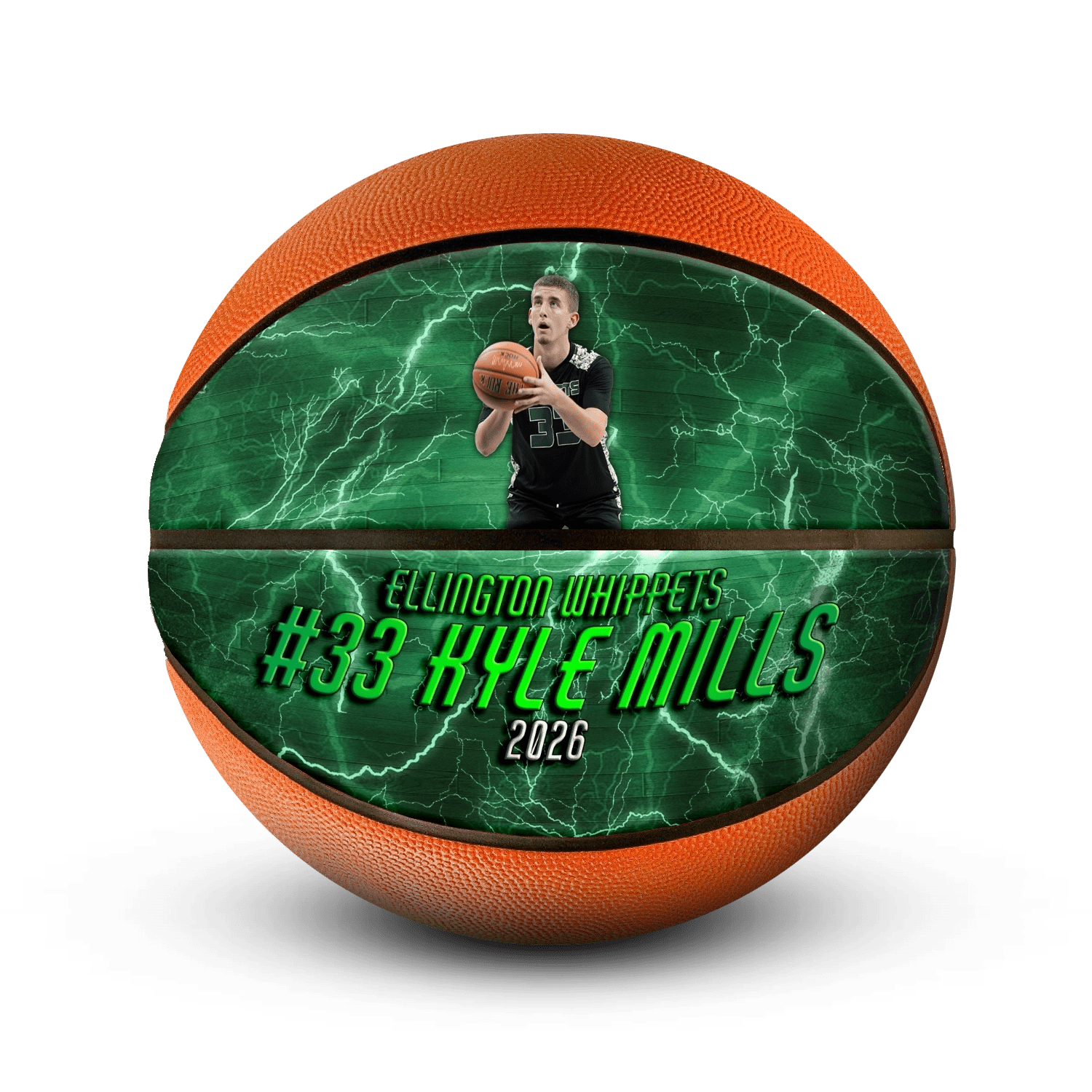 Custom player gift basketball - Horizontal - 2 Panels - Swish