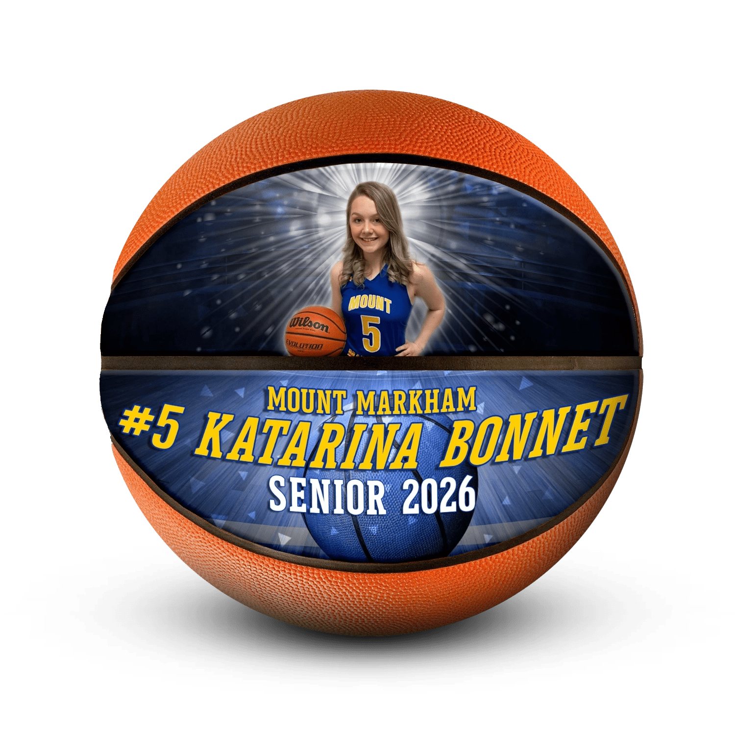 Custom senior night basketball - Horizontal - 2 Panel - Thunderstorm