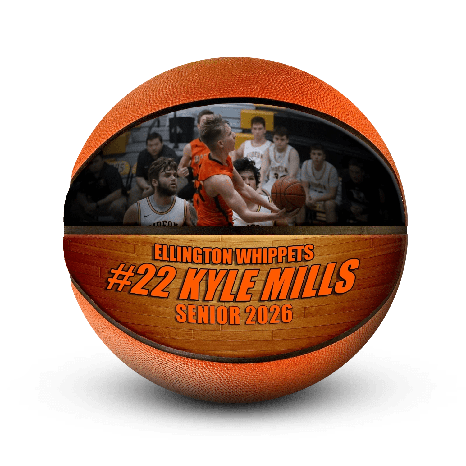 Custom senior night basketball - Horizontal - 2 Panel - Courtside