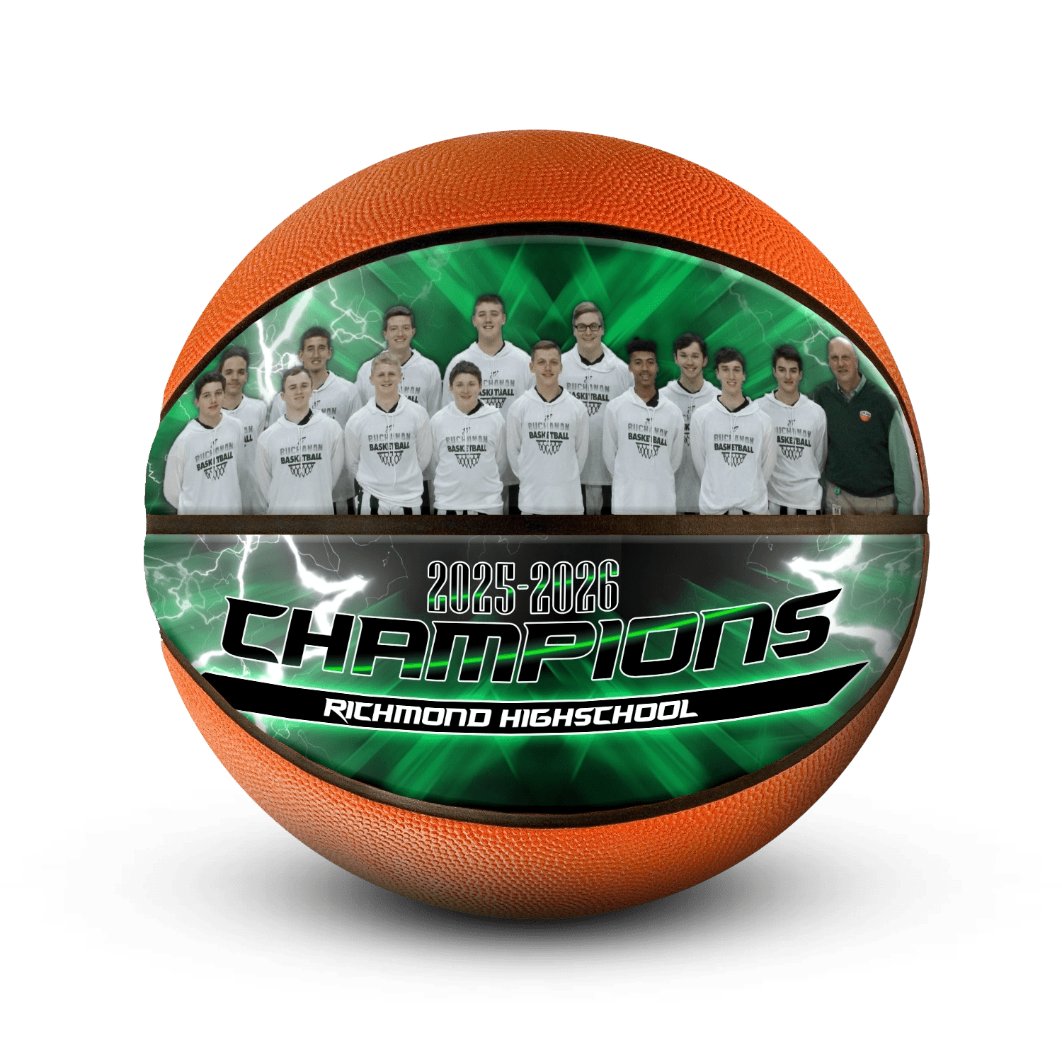 Custom team basketball - Horizontal - 2 Panel - Courtside