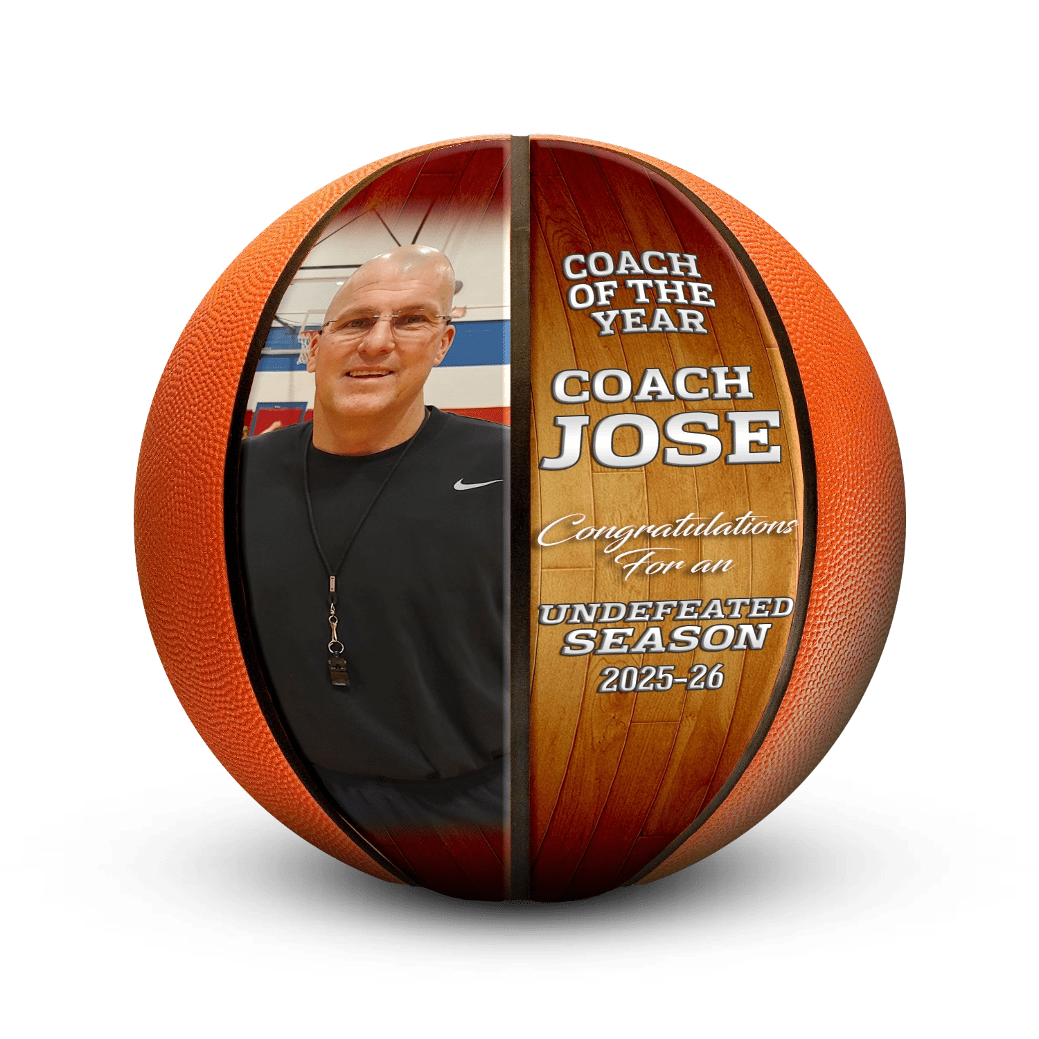 Custom coach gift basketball - Horizontal - 4 Panel - Playmaker