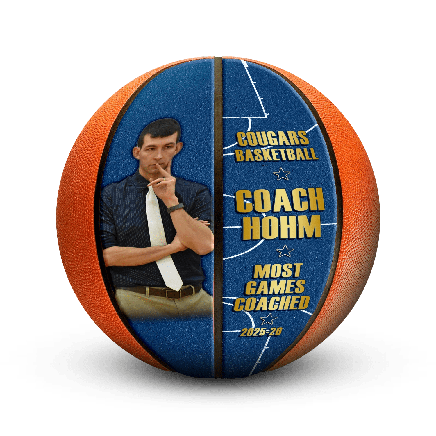 Custom coach gift basketball - Horizontal - 4 Panel - Volley