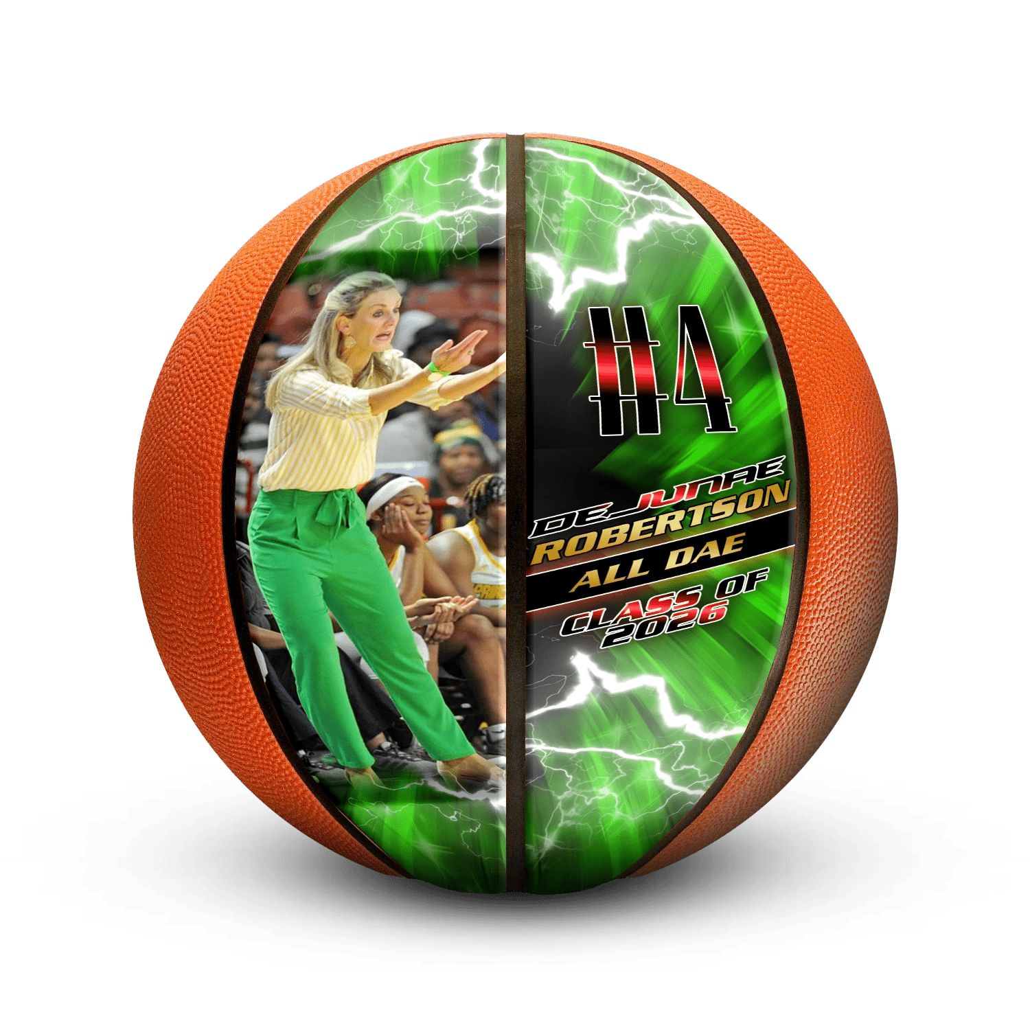 Custom coach gift basketball - Horizontal - 4 Panel - Courtside