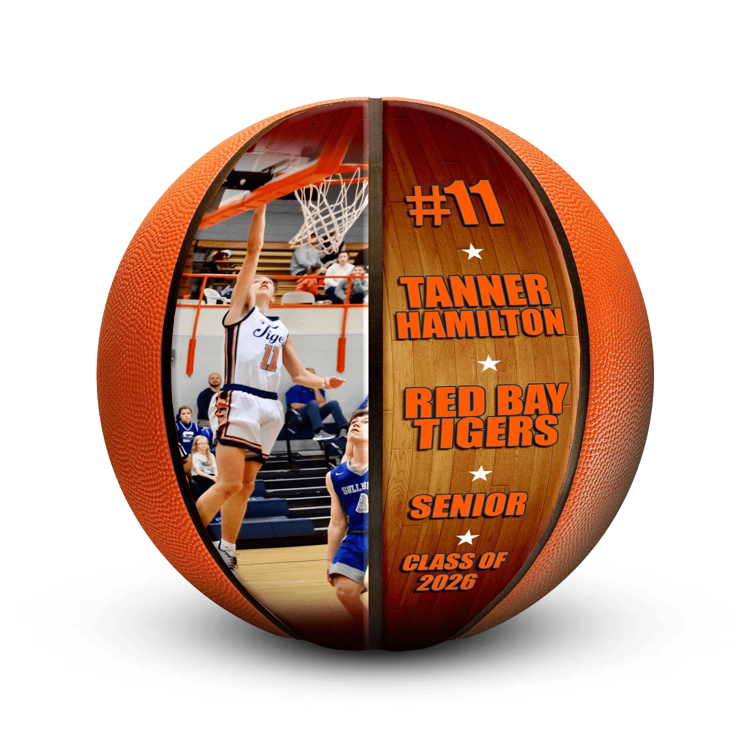 Custom player gift basketball - Vertical - 2 Panels - Swish
