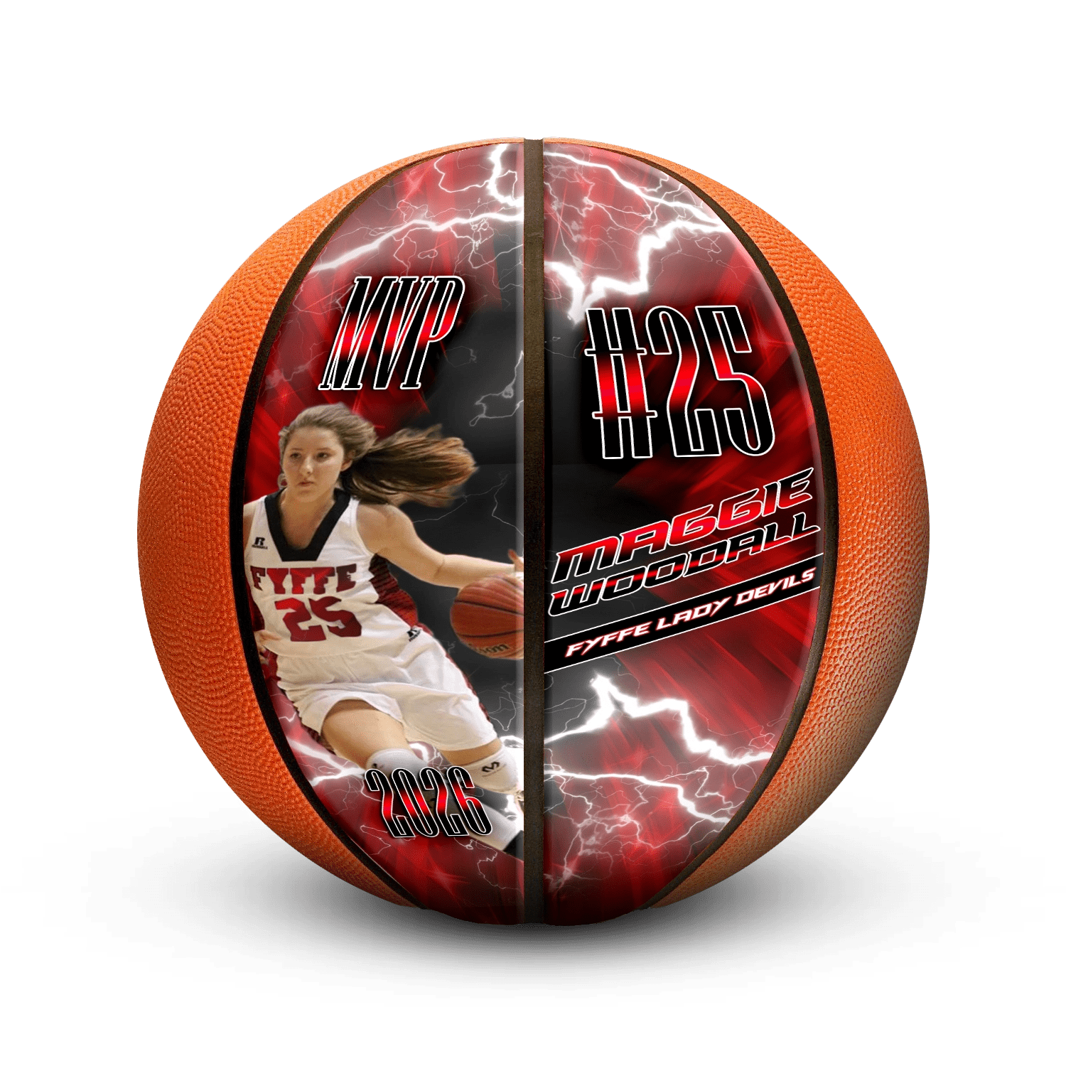 Custom player gift basketball - Vertical - 2 Panels - Playmaker