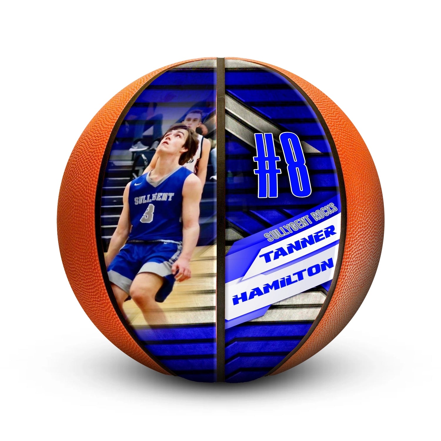 Custom player gift basketball - Vertical - 2 Panels - Courtside