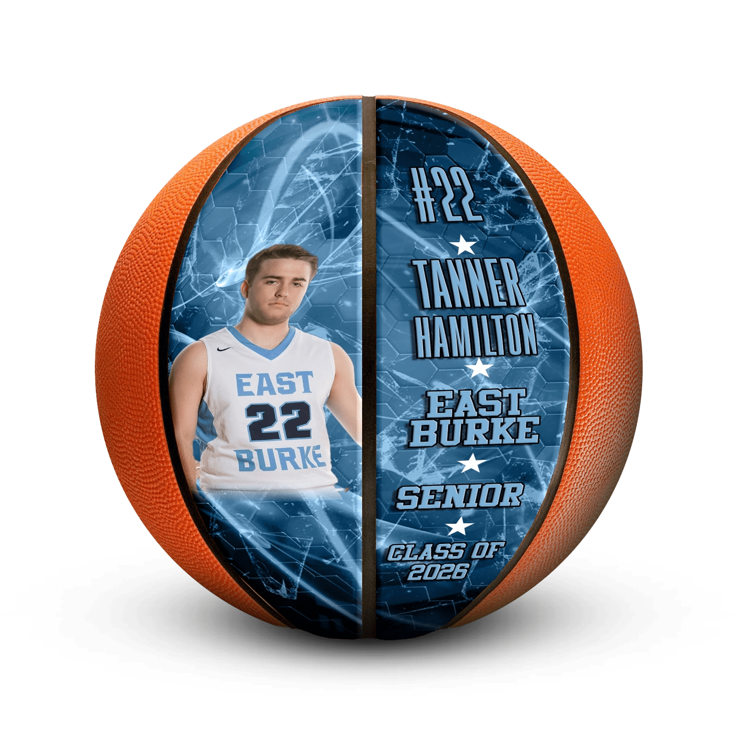 Custom player gift basketball - Vertical - 2 Panels - Earthquake