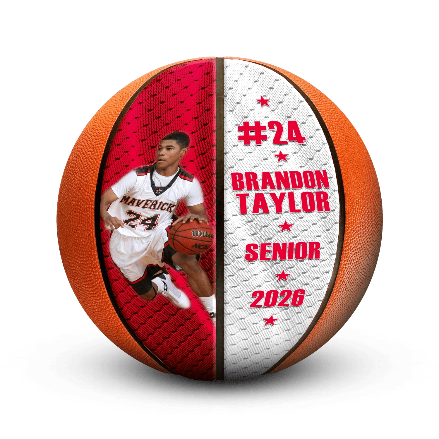 Custom senior night basketball - Horizontal - 4 Panel - Swish