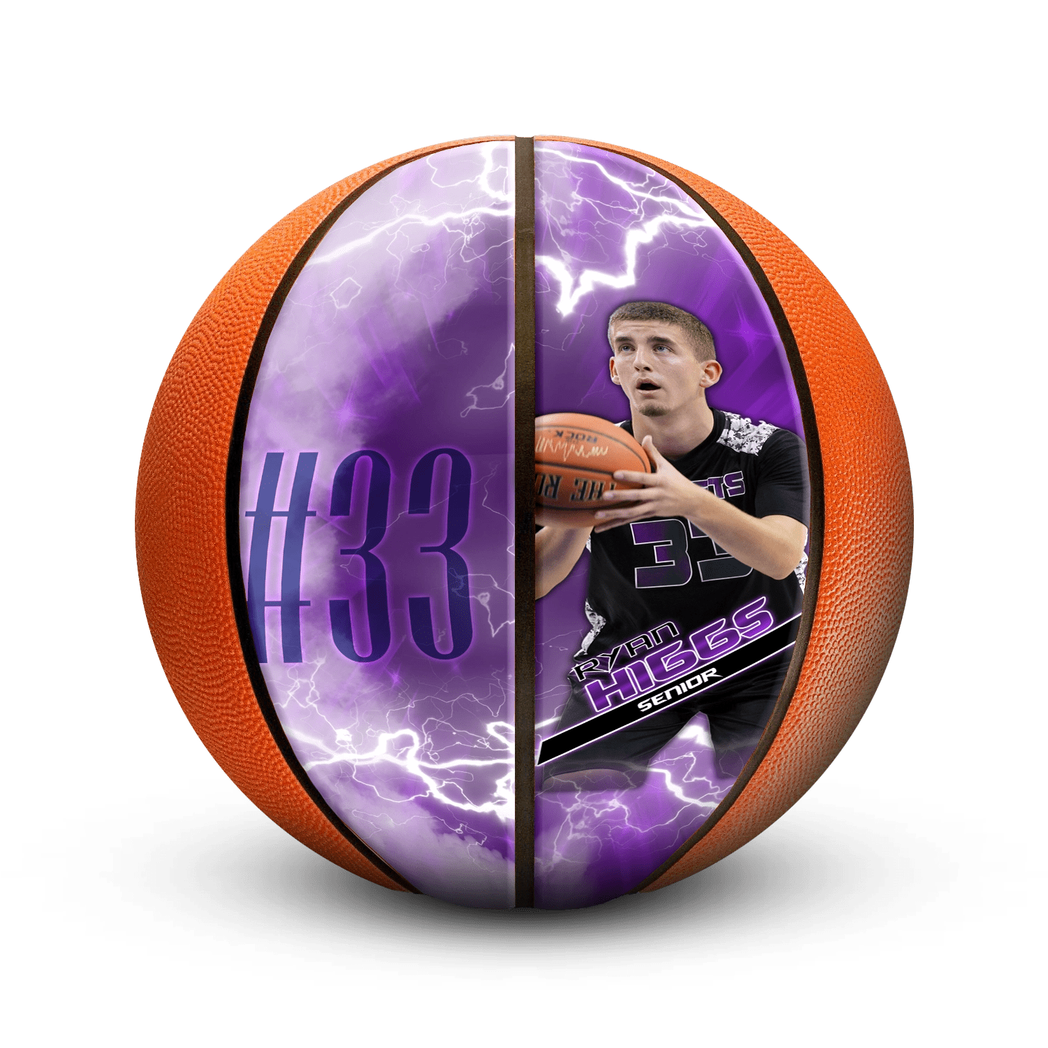 Custom senior night basketball - Horizontal - 4 Panel - Thunderstorm