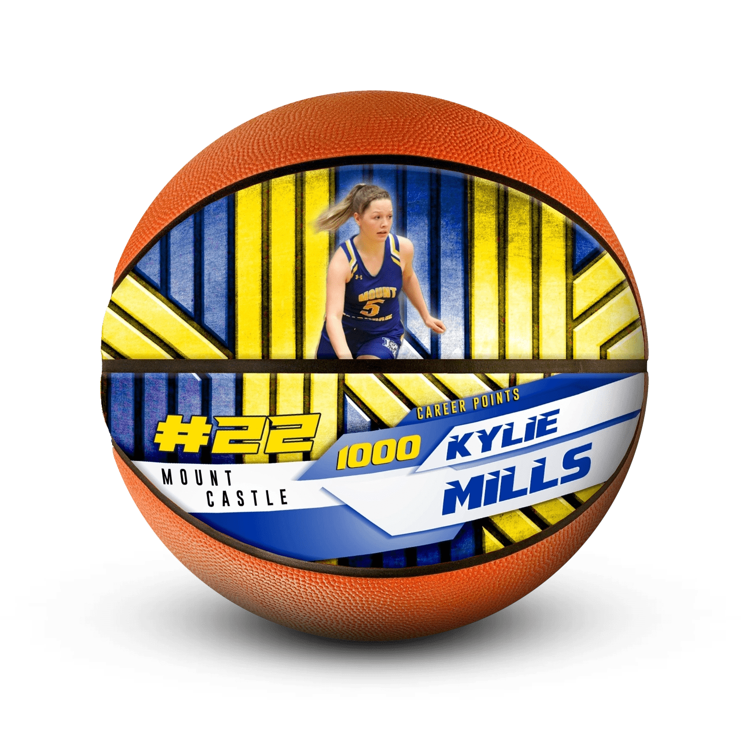 Custom mini basketball player gift - Horizontal - 2 Panel - Start From Scratch