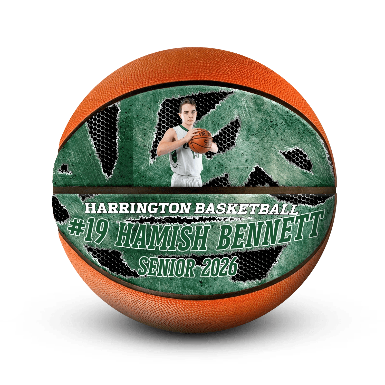 Custom senior night mini basketball - Horizontal - 2 Panel - Earthquake