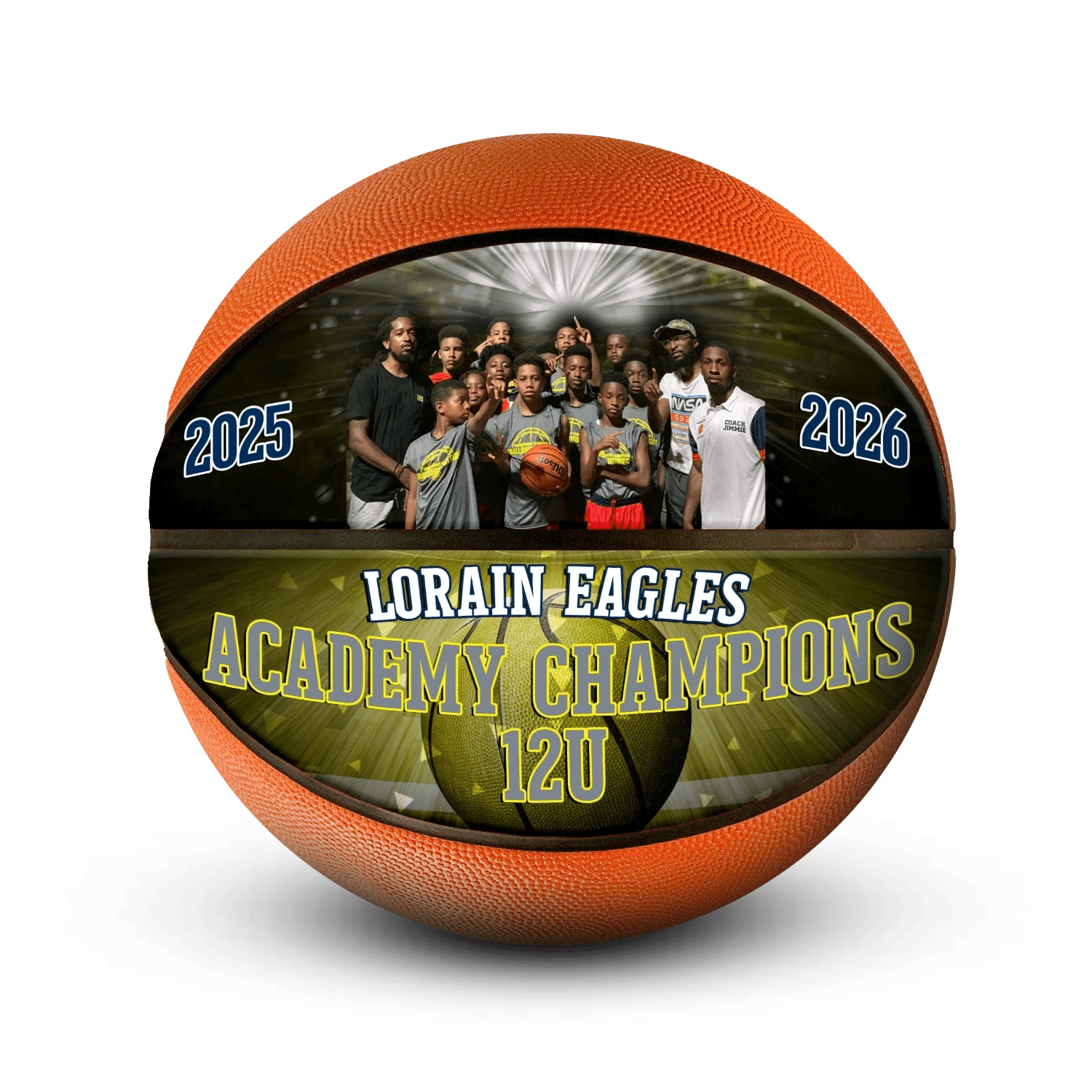 Custom team mini basketball - Horizontal - 2 Panel - Thunderstorm