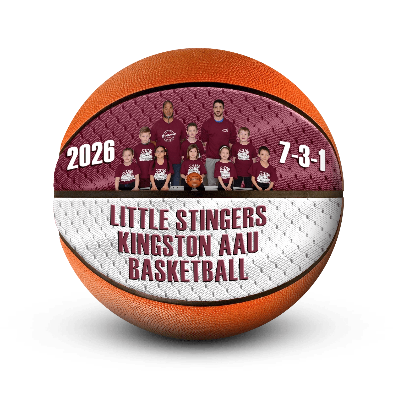 Custom team mini basketball - Horizontal - 2 Panel - Full Court