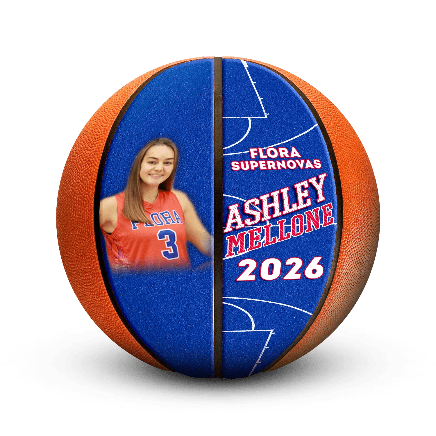 Custom mini basketball player gift - Vertical - 2 Panel - Titan