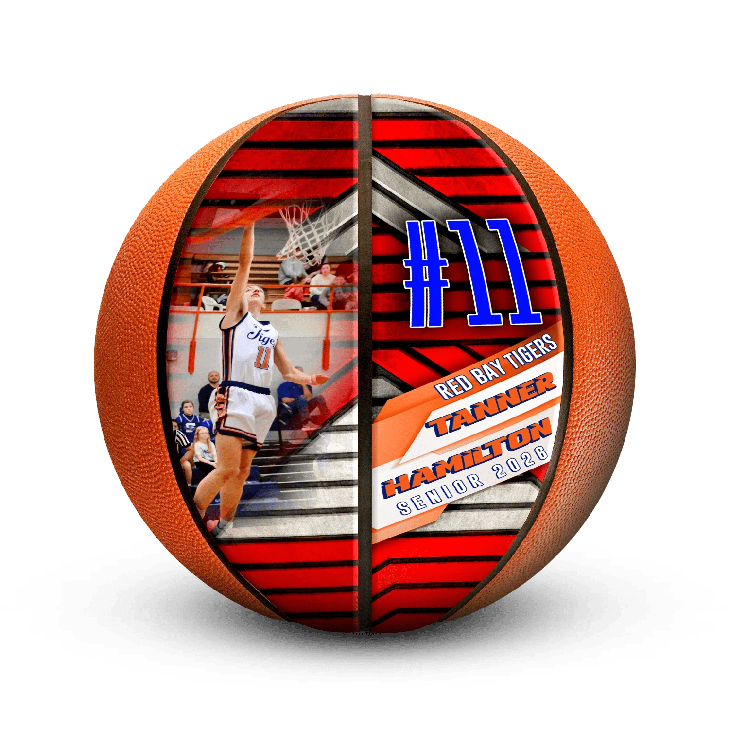 Custom senior night mini basketball - Horizontal - 4 Panel - Titan