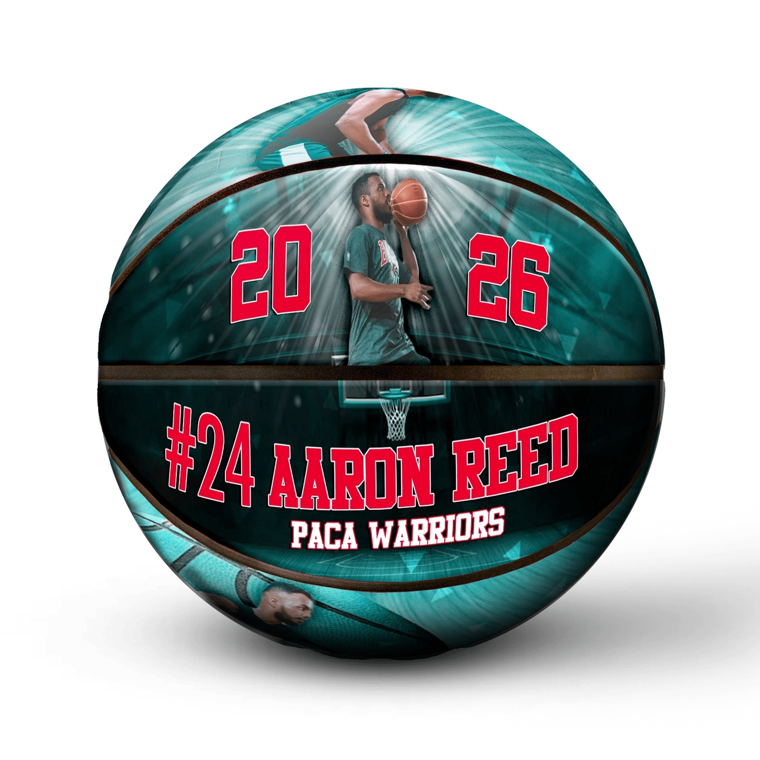 Custom player gift basketball - Horizontal - 4 Panels - Thunderstorm